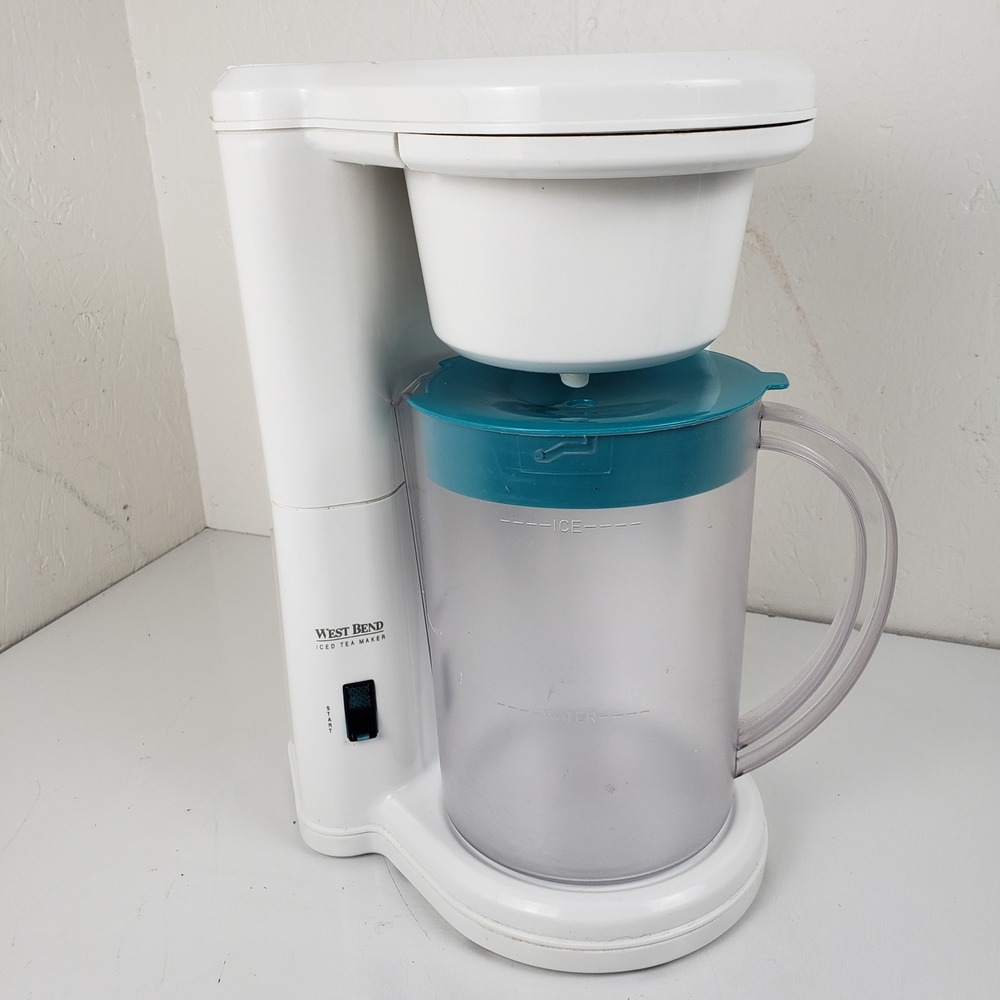 West Bend Iced Tea Maker White Electric Tea Brewer with Pitcher Made‎ in USA